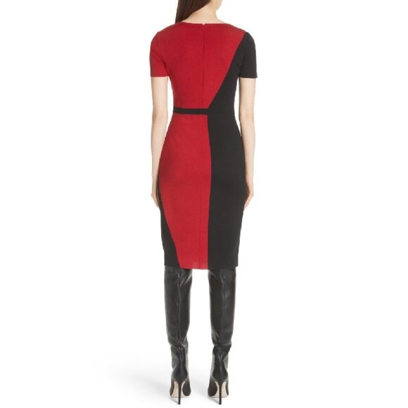 St. John Collection Slanted Colorblock Milano Dress - Picture 7 of 12